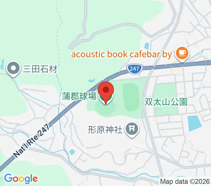 蒲郡市公園グラウンド野球場の地図