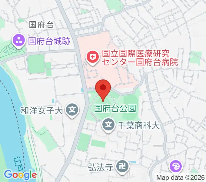 国府台スタジアムの地図