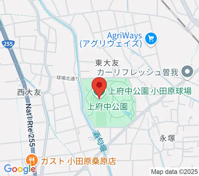 小田原球場の地図