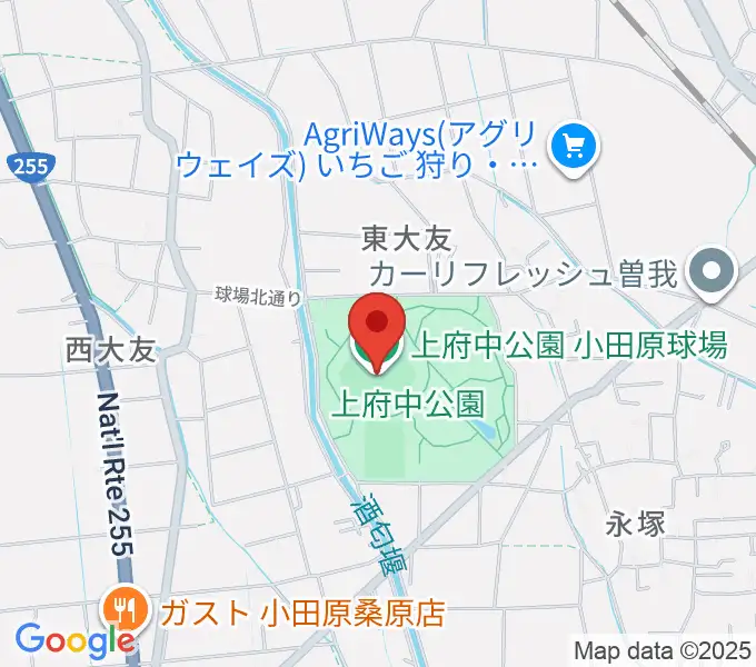 小田原球場の地図