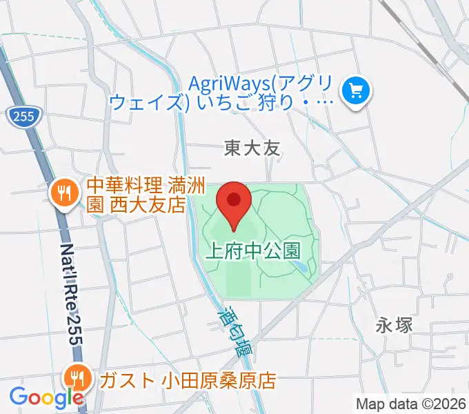 小田原球場の地図