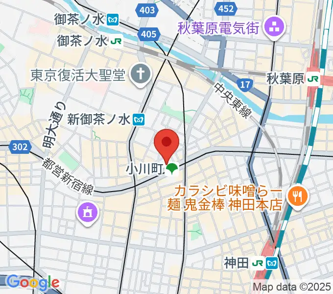 宮地楽器神田店RECスタ・Drumスタの地図