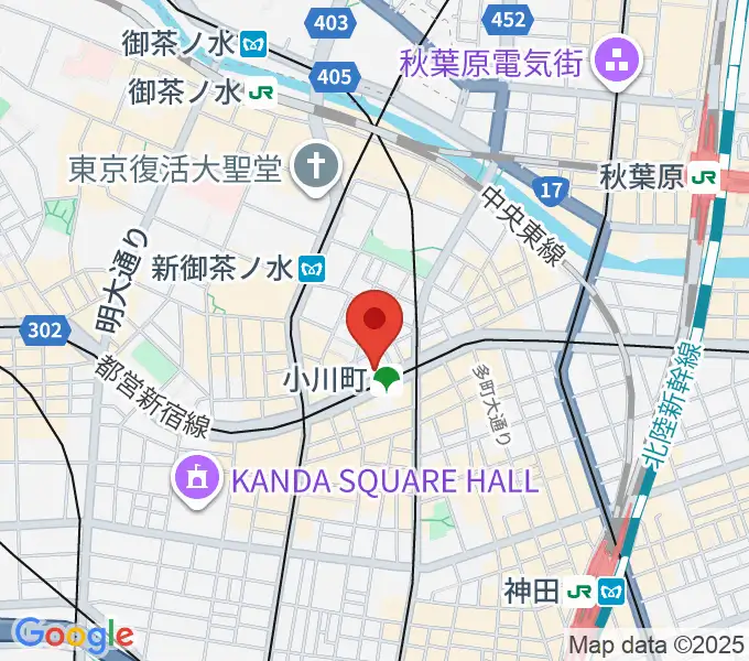 宮地楽器神田店RECスタ・Drumスタの地図