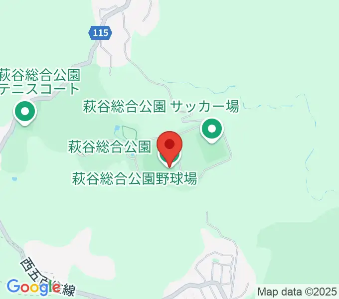 萩谷総合公園野球場の地図