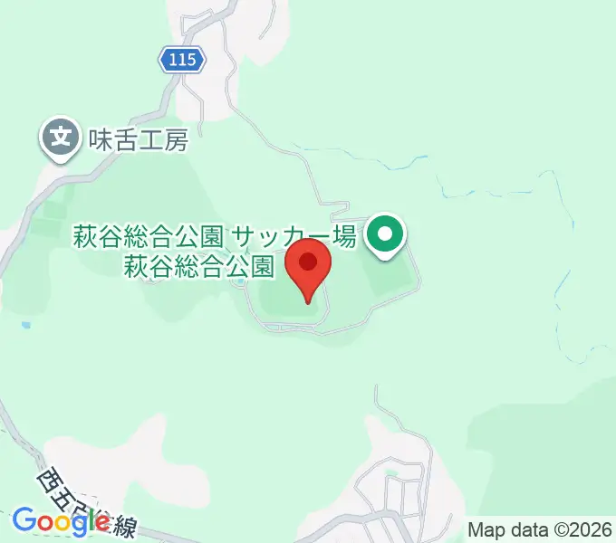 萩谷総合公園野球場の地図