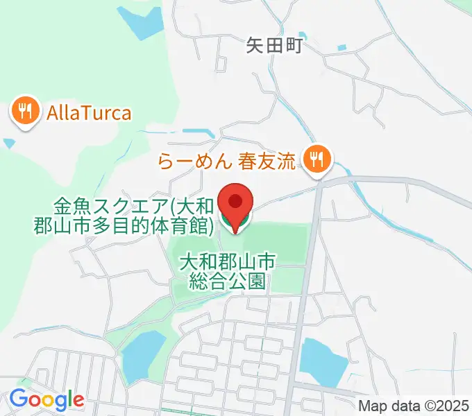 大和郡山市多目的体育館 金魚スクエアの地図