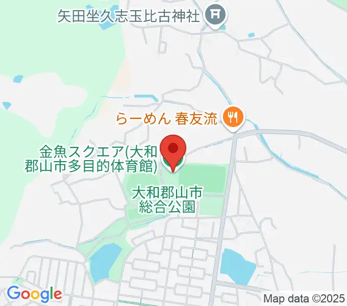 大和郡山市多目的体育館 金魚スクエアの地図