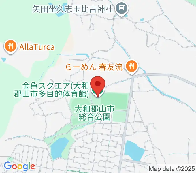 大和郡山市多目的体育館 金魚スクエアの地図