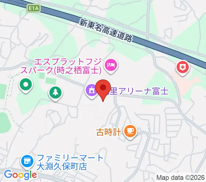 北里アリーナ富士の地図