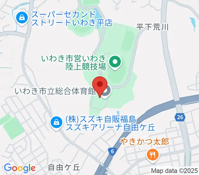 いわき市立総合体育館の地図