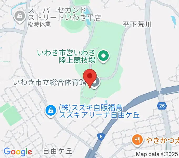 いわき市立総合体育館の地図