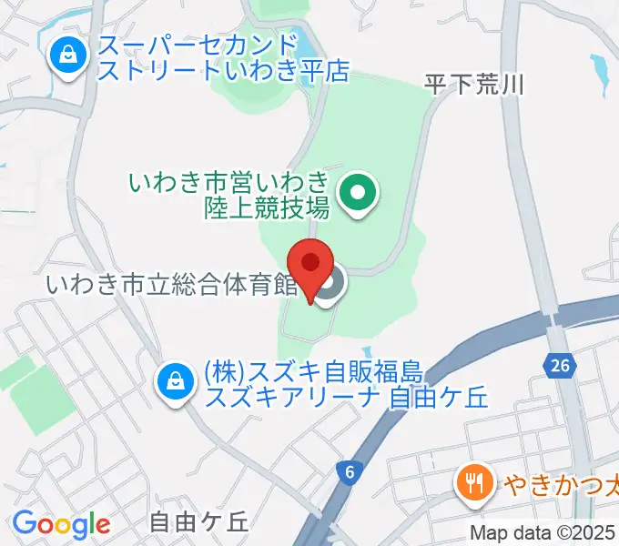 いわき市立総合体育館の地図