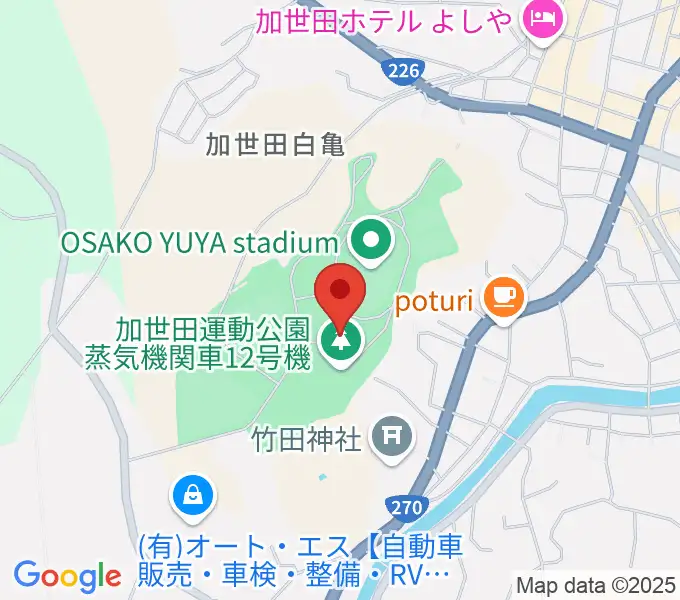 南さつま市加世田運動公園体育館の地図