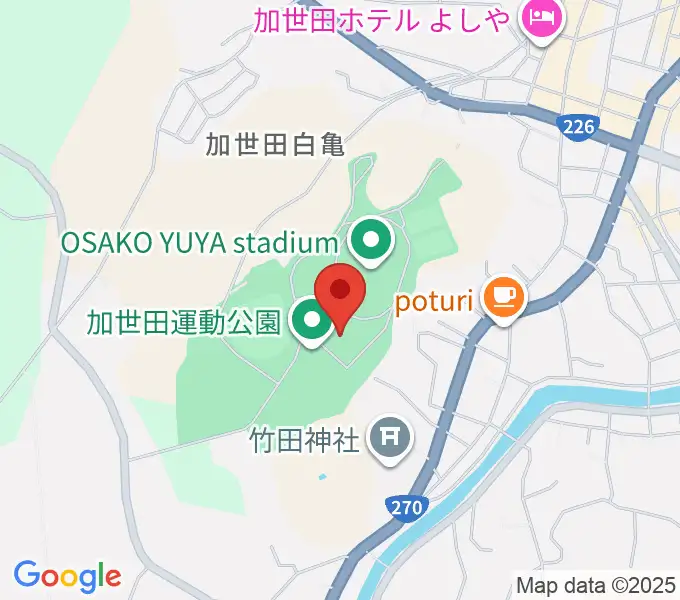 南さつま市加世田運動公園体育館の地図
