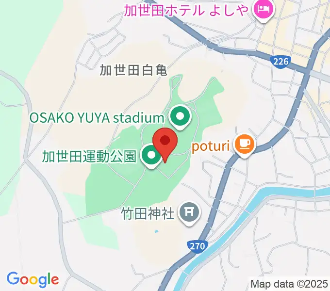南さつま市加世田運動公園体育館の地図