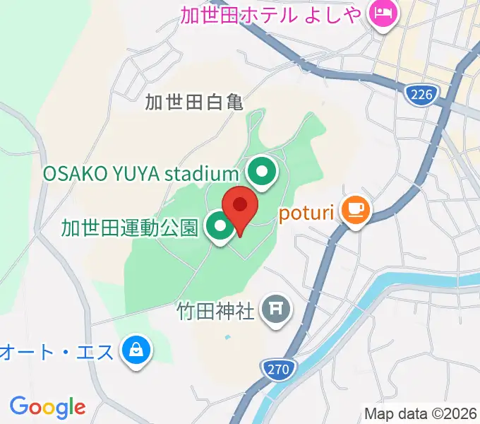 南さつま市加世田運動公園体育館の地図