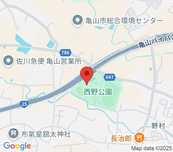 亀山市西野公園体育館の地図