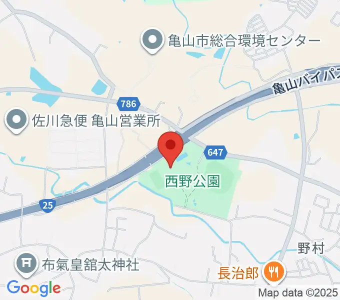 亀山市西野公園体育館の地図