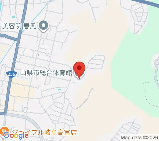 山県市総合体育館の地図