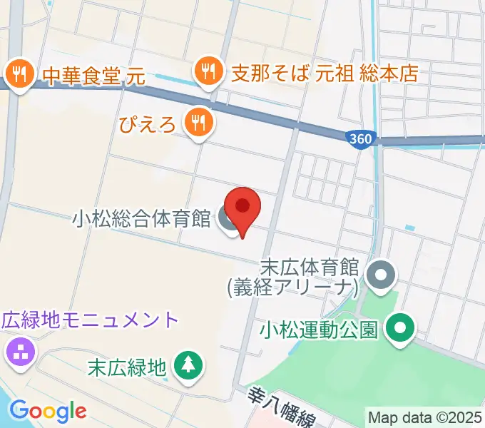 小松総合体育館の地図