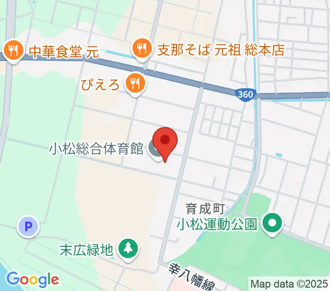小松総合体育館の地図