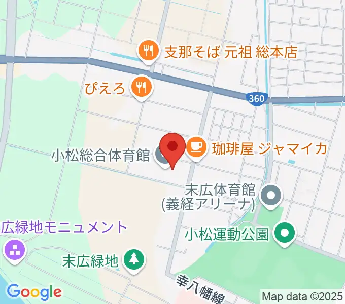 小松総合体育館の地図
