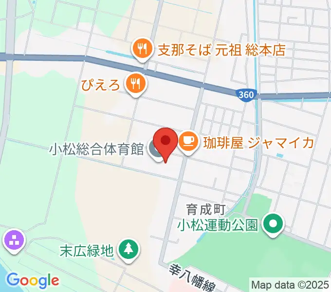 小松総合体育館の地図