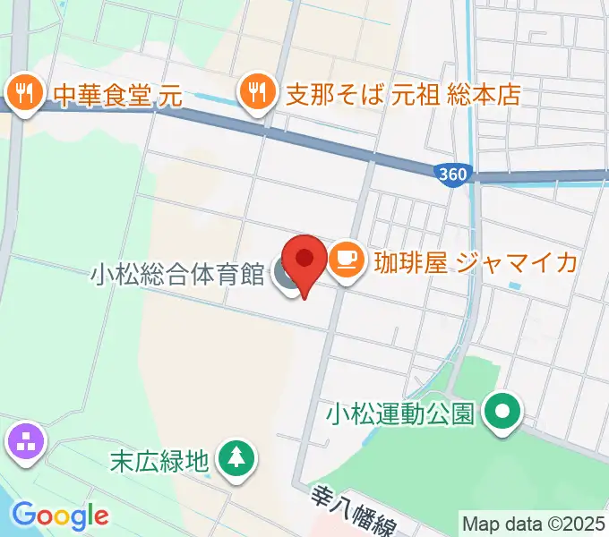 小松総合体育館の地図