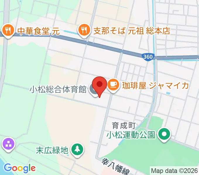 小松総合体育館の地図