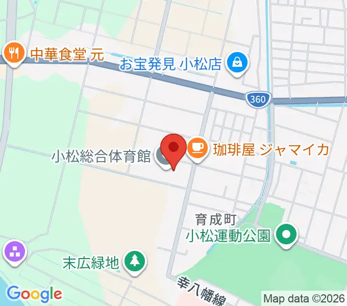 小松総合体育館の地図