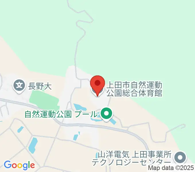 上田市自然運動公園総合体育館の地図
