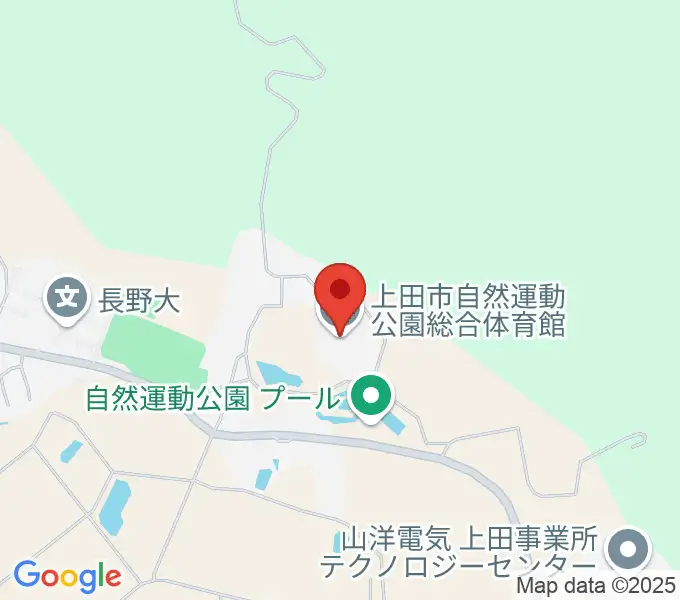 上田市自然運動公園総合体育館の地図