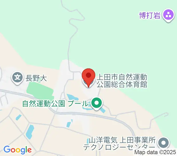 上田市自然運動公園総合体育館の地図