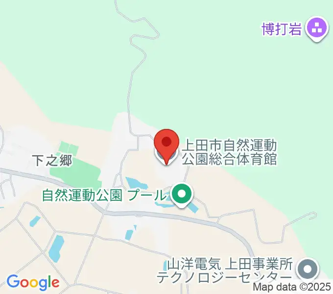 上田市自然運動公園総合体育館の地図