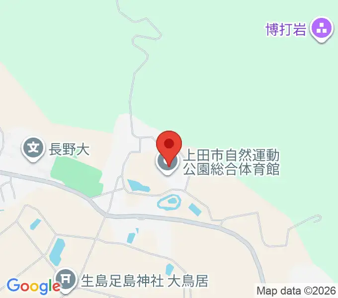 上田市自然運動公園総合体育館の地図