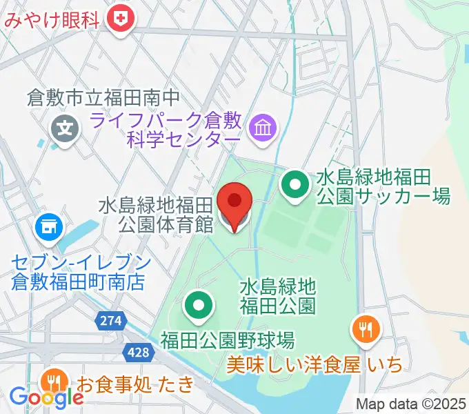 水島緑地福田公園体育館の地図