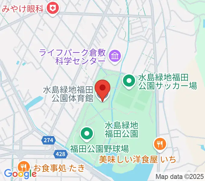 水島緑地福田公園体育館の地図