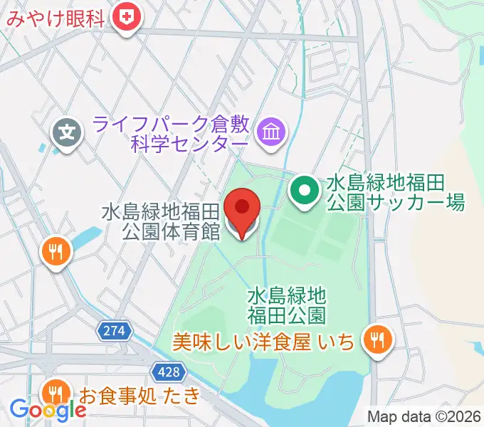 水島緑地福田公園体育館の地図