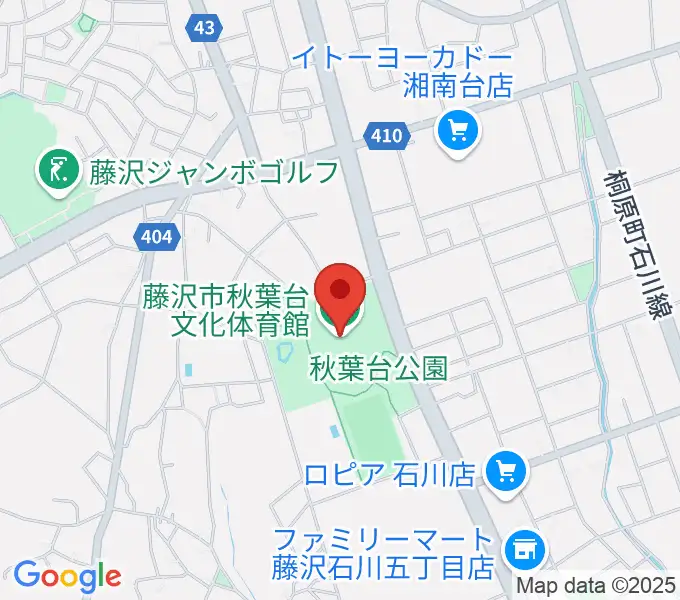 藤沢市秋葉台文化体育館の地図