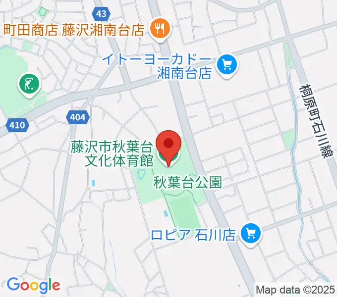 藤沢市秋葉台文化体育館の地図
