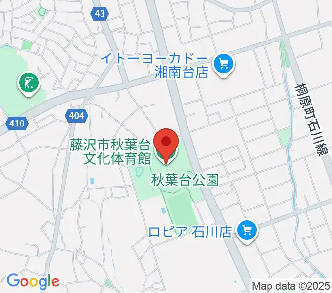 藤沢市秋葉台文化体育館の地図