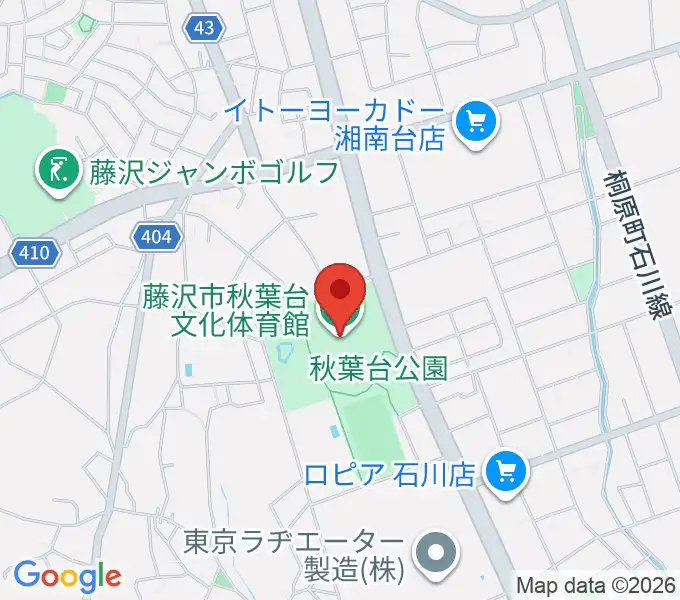 藤沢市秋葉台文化体育館の地図