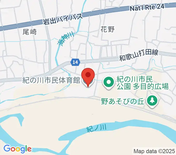 紀の川市民体育館の地図