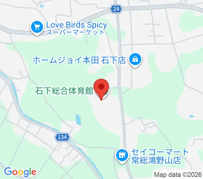 常総市石下総合体育館の地図