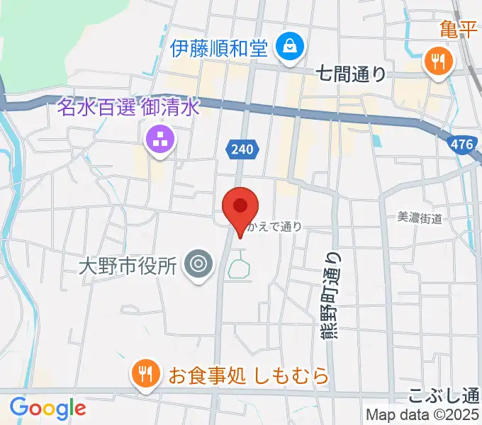 大野市歴史博物館の地図