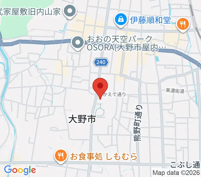 大野市歴史博物館の地図