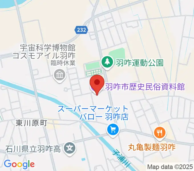 羽咋市歴史民俗資料館の地図