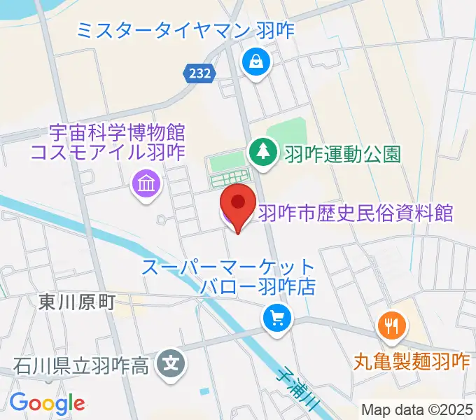 羽咋市歴史民俗資料館の地図