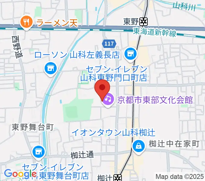 山科地域体育館の地図