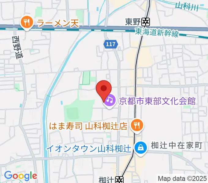 山科地域体育館の地図